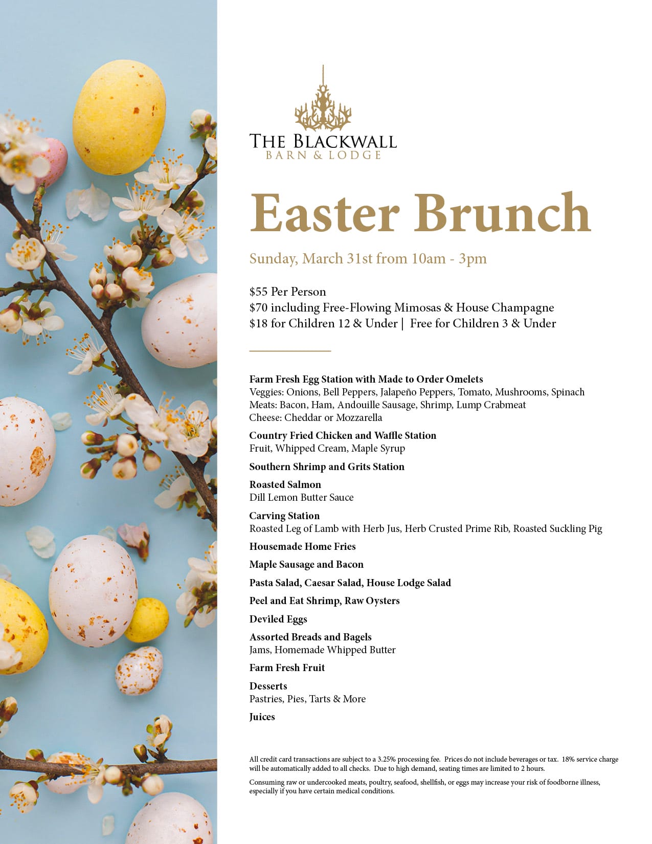 Easter Brunch - Blackwall Barn &amp; Lodge - Gambrills MD