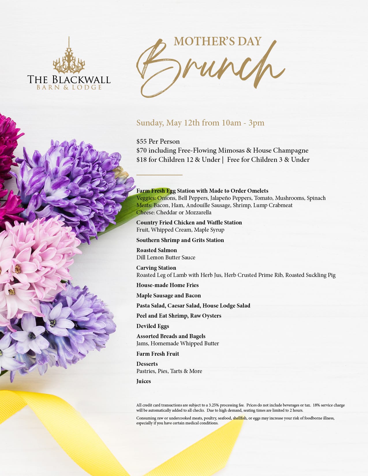 Mothers Day Brunch - Blackwall Barn &amp; Lodge - Gambrills MD