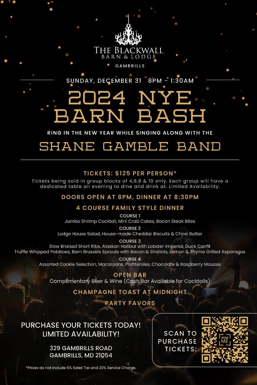 NYE Barn Bash - Table of 8 - Blackwall Barn & Lodge - Gambrills MD